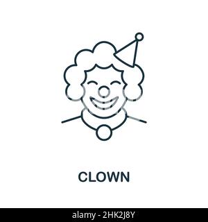 Clown-Ikone. Linienelement aus der Party-Symbolsammlung. Lineares Clown Icon-Zeichen für Webdesign, Infografiken und mehr. Stock Vektor