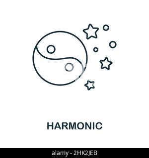 Harmonic-Symbol. Linienelement aus der Party-Symbolsammlung. Linear Harmonic Icon-Zeichen für Webdesign, Infografiken und mehr. Stock Vektor