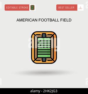 American Football Field einfaches Vektor-Symbol. Stock Vektor