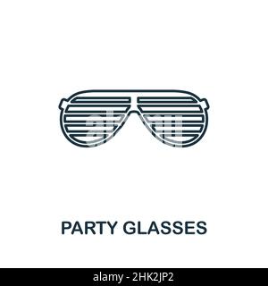 Partybrillen-Symbol. Linienelement aus der Party-Symbolsammlung. Linear Party Brille Icon-Zeichen für Web-Design, Infografiken und mehr. Stock Vektor