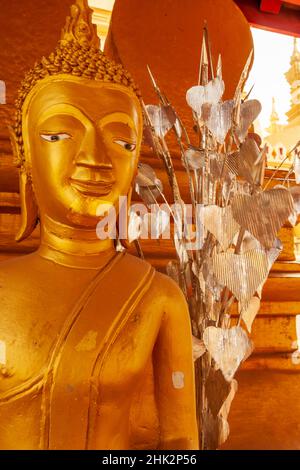 Buddha-Statue in Pha, die Luang (großer Stupa in Lao) ist eine buddhistische Stupa, Vientiane, der Hauptstadt von Laos, Südostasien Stockfoto
