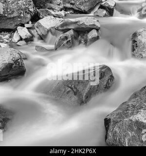 Fluss Sarca. Val di Genova im Parco Naturale Adamello, Brenta, Trentino, Italien, Val Rendena Stockfoto