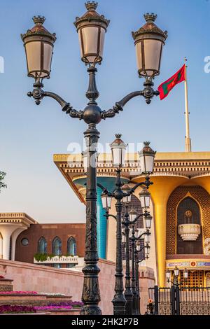 Naher Osten, Arabische Halbinsel, Oman, Maskat. Al Alam Palace in Muscat. Stockfoto