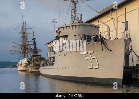 Südschweden, Karlskrona, Marinmuseum, Marinemuseum, Marineschiffe Stockfoto