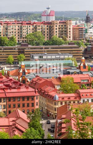 Schweden, Vastragotland und Bohuslan, Gothenburg, hochwinkeliger Stadtblick vom Skansparken, Morgen Stockfoto