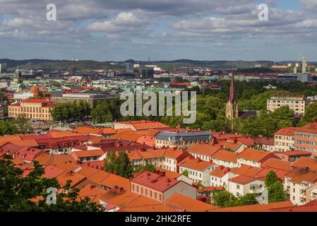 Schweden, Vastragotland und Bohuslan, Gothenburg, Blick auf die Stadt im Hochwinkel vom Skansparken, am späten Nachmittag Stockfoto