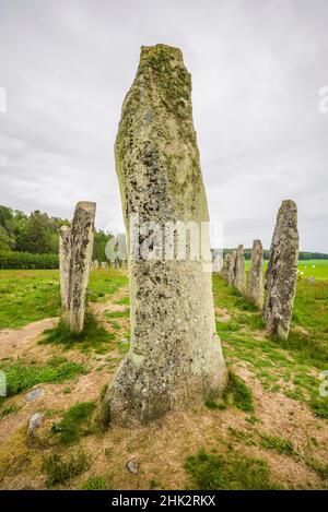 Schweden, Bohuslan, Blomsholm, Blomsholmsskeppet, Steinschiffskreis, Eisenzeit-Grabstätte, 400-600 n. Chr. Stockfoto