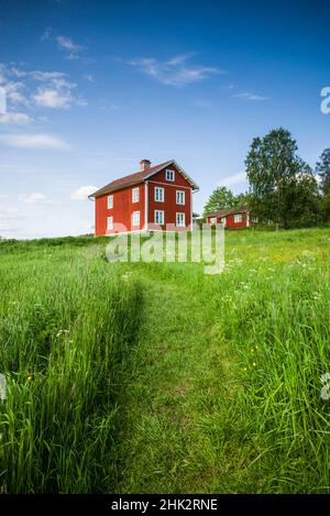 Schweden, Varmland, Marbacka, Nachlass der ersten weiblichen Schriftstellerin, die den Nobelpreis für Literatur, Selma Lagerlof, Red House, gewann Stockfoto