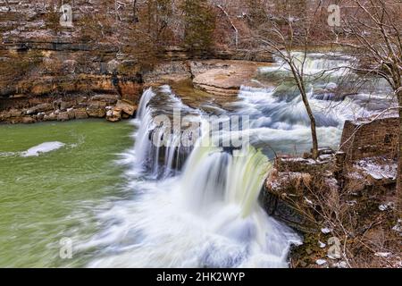 Cataract Falls Lieber State Recreation Area, Indiana Stockfoto