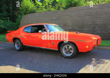 Orange 1970 Pontiac GTO „The Judge“ Stockfoto