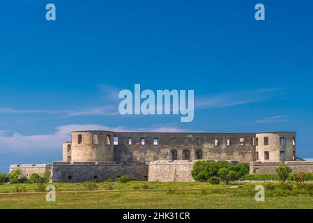 Schweden, Oland Island, Borgholm, Borgholms Slott Castle Ruins, Nordeuropas größte Burgruine Stockfoto