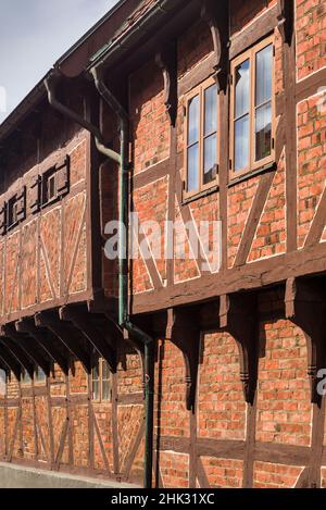 Südschweden, Ystad, traditionelles Fachwerkgebäude, per Helsas Gard, 16th. Jahrhundert Stockfoto