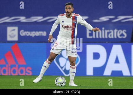 Lyon, Frankreich. 1st. Februar 2022. Henrique von Lyon während des Spiels der Uber Eats Ligue 1 im Groupama Stadium, Lyon. Bildnachweis sollte lauten: Jonathan Moscrop/Sportimage Kredit: Sportimage/Alamy Live News Stockfoto