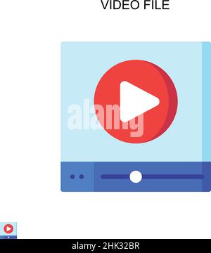 Videodatei einfaches Vektorsymbol. Illustration Symbol Design-Vorlage für Web mobile UI-Element. Stock Vektor