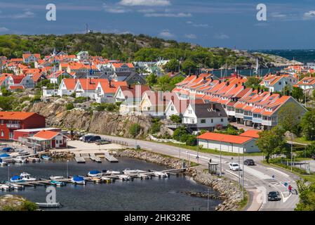 Schweden, Bohuslan, Marstrand, Blick auf die Inselstadt Stockfoto