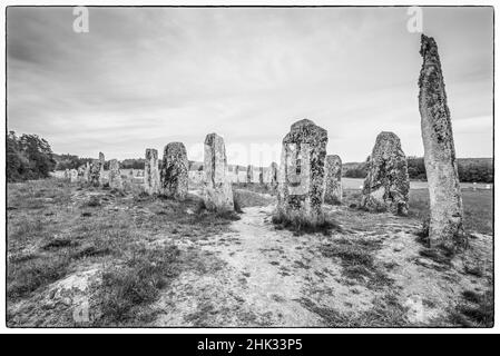 Schweden, Bohuslan, Blomsholm, Blomsholmsskeppet, Steinschiffskreis, Eisenzeit-Grabstätte, 400-600 n. Chr. Stockfoto