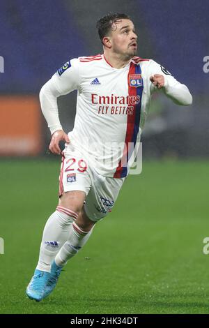 Lyon, Frankreich. 1st. Februar 2022. Xherdan Shaqiri aus Lyon während des Spiels der Uber Eats Ligue 1 im Groupama Stadium in Lyon. Bildnachweis sollte lauten: Jonathan Moscrop/Sportimage Kredit: Sportimage/Alamy Live News Stockfoto