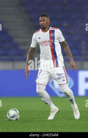 Lyon, Frankreich. 1st. Februar 2022. Jerome Boateng aus Lyon während des Spiels der Uber Eats Ligue 1 im Groupama Stadium in Lyon. Bildnachweis sollte lauten: Jonathan Moscrop/Sportimage Kredit: Sportimage/Alamy Live News Stockfoto