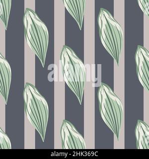 Abstraktes Nahtloses Muster im Doodle-Stil mit konturiertem Blattornament. Violetter blasser Hintergrund. Abbildung des Bestandes. Vektor-Design für Textil, Stoff, Stock Vektor