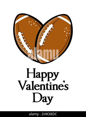 Happy Valentine's Day - schönes Lettering-Zitat für die Fußballsaison. Sport Wisdom T-Shirt für den Spaß. Motivationsposter. Moderne Vektor Spaß sagen. Stock Vektor