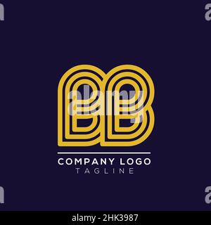 Buchstabe BB Alphabet Logo Zeichen Symbol. Modernes Vektor-Logo-Design für das Unternehmen und die Unternehmensidentität. Stock Vektor
