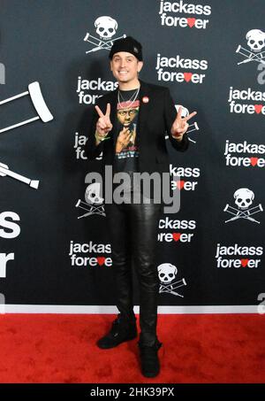 Los Angeles, Kalifornien, USA 1st. Februar 2022 Rapper/Produzent G-Eazy, aka Gerald Earl Gillum besucht Paramount Pictures 'Jackass Forever' US-Premiere am 1. Februar 2022 im TCL Chinese Theatre in Los Angeles, Kalifornien, USA. Foto von Barry King/Alamy Live News Stockfoto