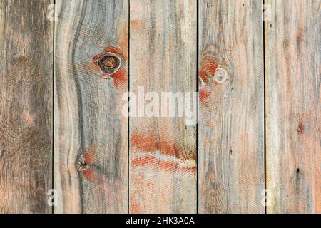 Latah, Staat Washington, USA. Verwittertes Holz auf einer alten Scheune. Stockfoto