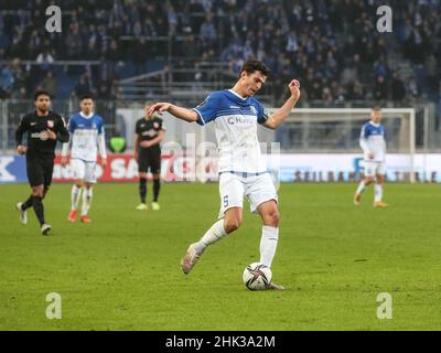 Deutscher Fußballer Tobias Müller 1.FC Magdeburg DFB 3rd Ligasaison 2021-22 22nd Spieltag 1.FC Magdeburg - TSV Havelse Stockfoto