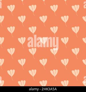 Dekoratives Nahtloses Muster mit handgezeichneten Kosmos Blumen Formen. Hintergrund in rosa Pastelltönen. Doodle-Stil. Vektor-Illustration für saisonalen Textilprin Stock Vektor