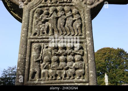 Muiredach-Kreuz, Cros Mhuireaigh, Keltenkreuz, Hochkreuz Kreuz von Muiredach, Mainistir Bhuithe, Monasterboice, eine Klosterruine der Iroschottischen Stockfoto