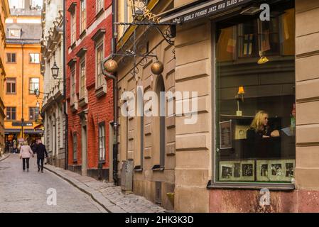 Schweden, Stockholm, Gamla Stan, Altstadt, Königspalast, Altstadt Straße Stockfoto