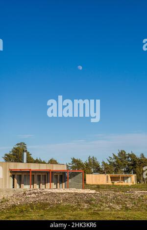 Schweden, Gotland Island, Bungenas, ehemalige Kreidemine und Militärstützpunkt, jetzt ein exklusives Ferienbaugebiet und Naturreservat, Feriendomizil Stockfoto