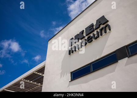 Schweden, Smaland, Almhult, Standort des ersten in Schweden gebauten IKEA-Ladens, IKEA Museum, Exterieur Stockfoto