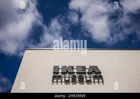 Schweden, Smaland, Almhult, Standort des ersten in Schweden gebauten IKEA-Ladens, IKEA Museum, Exterieur Stockfoto