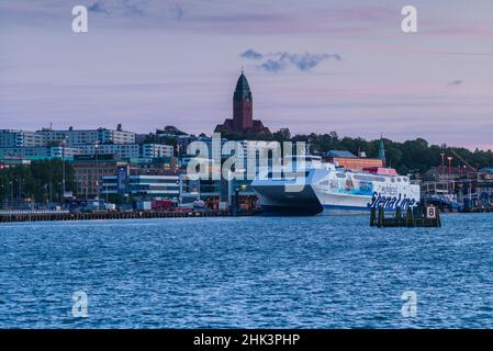 Schweden, Vastragotland und Bohuslan, Göteborg, Hafen und Masthaggs, Abenddämmerung Stockfoto