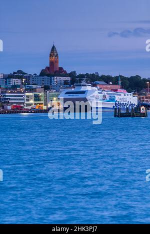 Schweden, Vastragotland und Bohuslan, Göteborg, Hafen und Masthaggs, Abenddämmerung Stockfoto