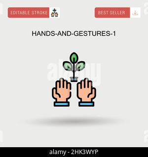 Hands-and-Gestures-1 einfaches Vektorsymbol. Stock Vektor