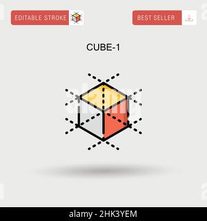 Cube-1 einfaches Vektorsymbol. Stock Vektor