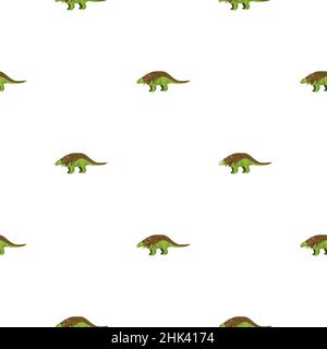 Geometrisch isoliertes nahtloses Muster mit silhouetten der jurassic Dinosauriers. Ankylosauren im Hintergrund. Abbildung des Bestandes. Vektor-Design für Textil, Stoff, Stock Vektor