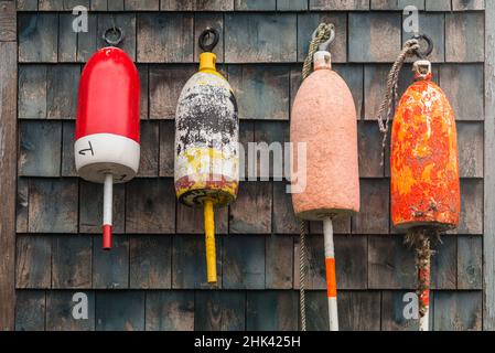 USA, Maine, Mt. Desert Island, Bernard. Hummerbojen. Stockfoto