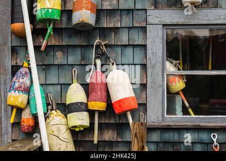 USA, Maine, Mt. Desert Island, Bernard. Hummerbojen. Stockfoto