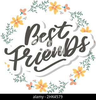 Soul Schwester mit Herz Schriftzug Design beste Freund Vorläufer Bff besties Stock Vektor
