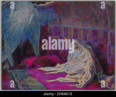 Inspiriert von der Verkündigung, L'annonciation, dem Leben unseres Herrn Jesus Christus, La Vie de Notre-Seigneur Jésus-Christ, James Tissot, Französisch, 1836-1902, Deckfarbenes Aquarell über Graphit auf grauem Wove-Papier, Frankreich, 1886-1894, Bild: 6 11/16 x 8 9/16 in., 17 x 21,7 cm, Engel, ange, Engel, Verkündigung, Neu gestaltet von Artotop. Klassische Kunst neu erfunden mit einem modernen Twist. Design von warmen fröhlichen Leuchten der Helligkeit und Lichtstrahl Strahlkraft. Fotografie inspiriert von Surrealismus und Futurismus, umarmt dynamische Energie der modernen Technologie, Bewegung, Geschwindigkeit und Kultur zu revolutionieren Stockfoto