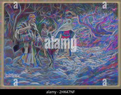 Inspiriert von der Rückkehr aus Ägypten, Retour d'Égypte, das Leben unseres Herrn Jesus Christus, La Vie de Notre-Seigneur Jésus-Christ, James Tissot, Französisch, 1836-1902, Deckfarbenes Aquarell über Graphit auf grauem Wove-Papier, Frankreich, 1886-1894, Bild: 7 1/16 x 9 11/16 in., 17,9 x 24,6 cm, biblisch, christlich, neu erfunden von Artotop. Klassische Kunst neu erfunden mit einem modernen Twist. Design von warmen fröhlichen Leuchten der Helligkeit und Lichtstrahl Strahlkraft. Fotografie inspiriert von Surrealismus und Futurismus, umarmt dynamische Energie der modernen Technologie, Bewegung, Geschwindigkeit und Kultur zu revolutionieren Stockfoto