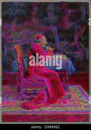 Inspiriert von Kardinal Léo Herrmann, Franzose, 1853-1927, Gouache, Aquarell und Graphit auf Wove-Papier, Frankreich, n.d., Bild: 10 13/16 x 7 7/8 Zoll, 27,5 x 20 cm, antikatholisch, Getränk, Brokat, Kardinal, Teppich, katholisch, Tasse, dekorativ, Essen und Trinken, Französisch, Gouache, Grahit, grün, neu gestaltet von Artotop. Klassische Kunst neu erfunden mit einem modernen Twist. Design von warmen fröhlichen Leuchten der Helligkeit und Lichtstrahl Strahlkraft. Fotografie inspiriert von Surrealismus und Futurismus, umarmt dynamische Energie der modernen Technologie, Bewegung, Geschwindigkeit und Kultur zu revolutionieren Stockfoto