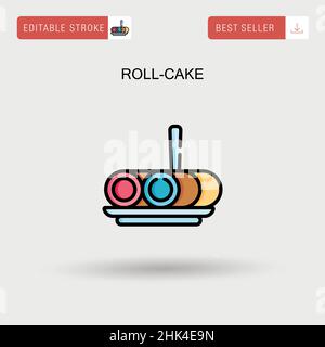 Einfaches Vektor-Symbol für „Roll-Cake“. Stock Vektor