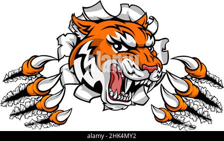 Tiger Animal Cartoon Maskottchen Stock Vektor