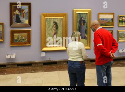 Krakau. Krakau. Polen. Nationalmuseummuseum Galerie der polnischen Kunst des 19th. Jahrhunderts in Sukiennice (Tuchhalle) Stockfoto