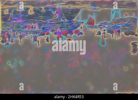 Inspiriert von der Strandszene mit Boats, Maurice Brazil Prendergast, Amerikaner, 1858-1924, Aquarell und Graphit auf Wove-Papier, Nordamerika, ca. 1896-1897, Bettlaken: 14 1/4 x 20 3/4 Zoll, 36,2 x 52,7 cm, Strand, Strandszene, Boote, unvollständig, Menschen, Segelboote, Segel, Sand, Meer, Schwimmen, Unvollendete Arbeit, neu erfunden von Artotop. Klassische Kunst neu erfunden mit einem modernen Twist. Design von warmen fröhlichen Leuchten der Helligkeit und Lichtstrahl Strahlkraft. Fotografie inspiriert von Surrealismus und Futurismus, umarmt dynamische Energie der modernen Technologie, Bewegung, Geschwindigkeit und Kultur zu revolutionieren Stockfoto