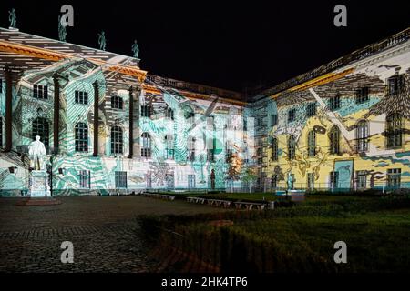 Humboldt-Universität zum Festival of Lights, unter den Linden, Berlin, Deutschland, Europa Stockfoto